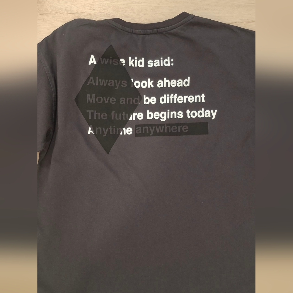 Boys Zara Grey Kids Long Sleeve Tee with White Inspirational Back PrintBots